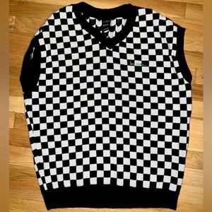 Oversized checkerboard L vest